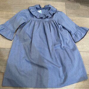 SHRIMP & GRITS KIDS BLUE LONG SLEEVE DRESS SIZE 6